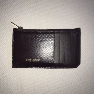 Authentic Saint Laurent Card Holder in Burgundy